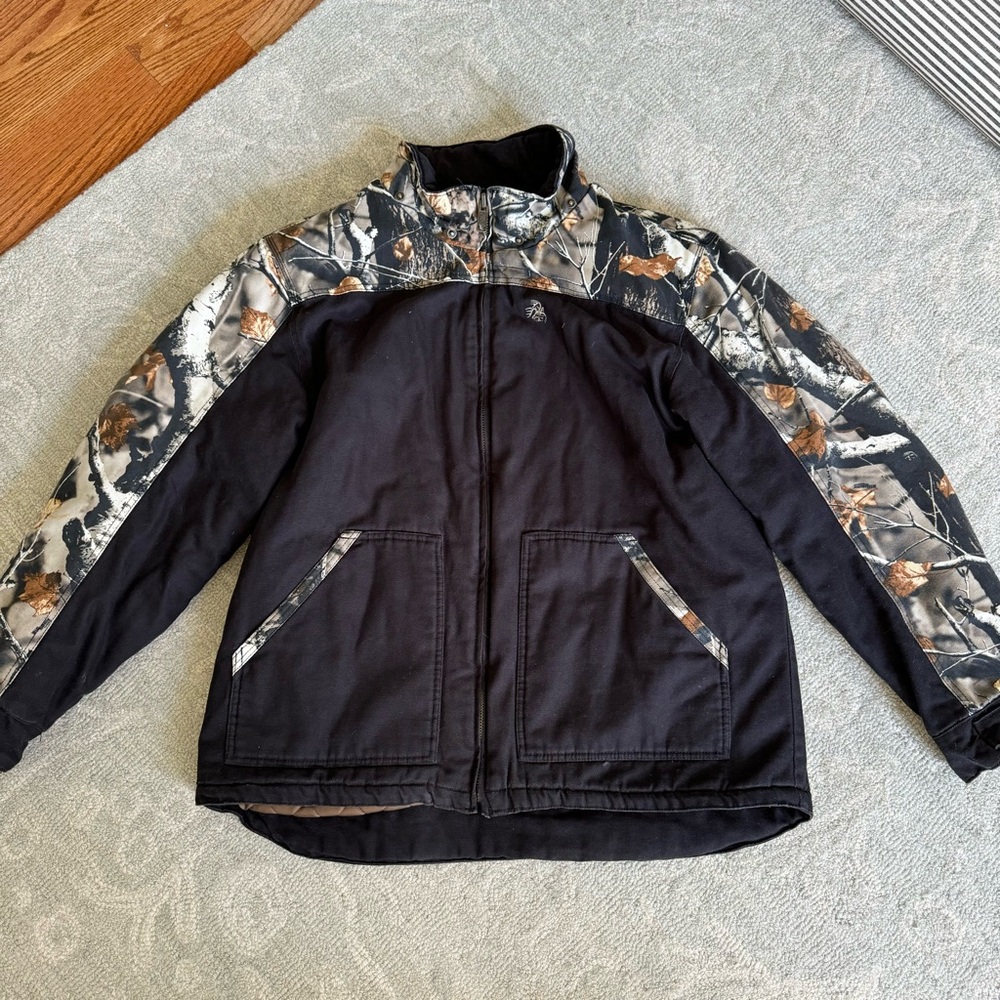 Men's Black Jacket with Camo Accents